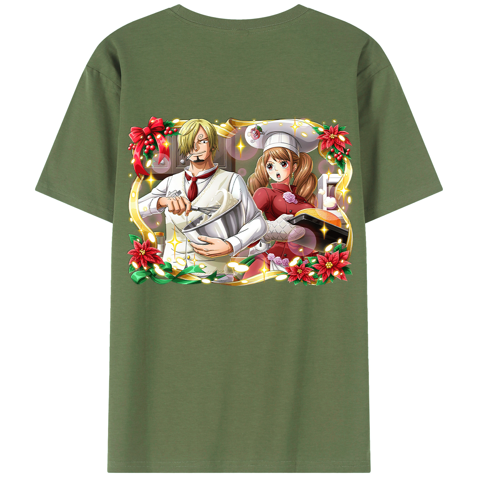 （画像用） ワンピース サンジ ONE PIECE Sanji 綿100％ メンズ半袖Tシャツ（バックプリント） 通気性